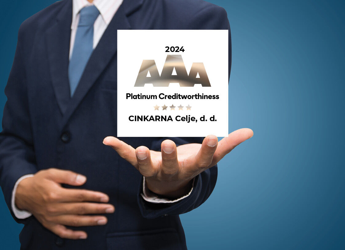 Cinkarna - among the most successful already for the 7th year: PLATINUM AAA Creditworthiness Certificate